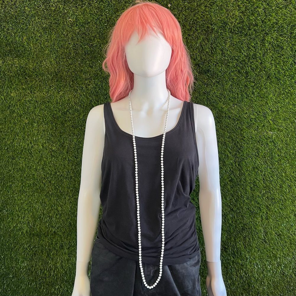 Vintage Long Round Bead Necklace